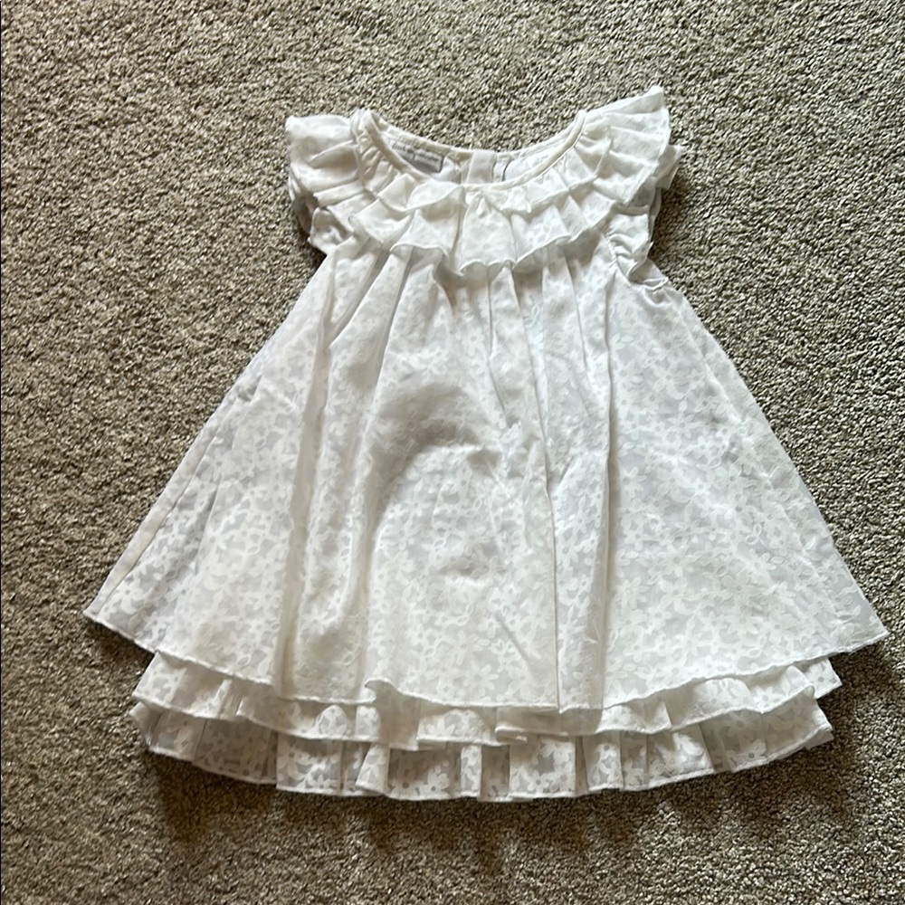 First Impressions White Ruffled Kids Dress